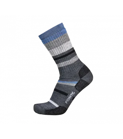 Point6 Mixed Stripe Medium Crew Socks